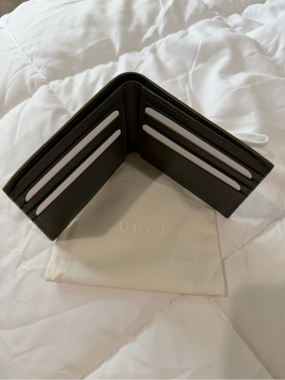 Gucci Dark Green GG Canvas Bifold Wallet